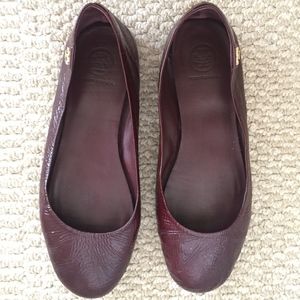 Tory Burch Maroon Travel Flats